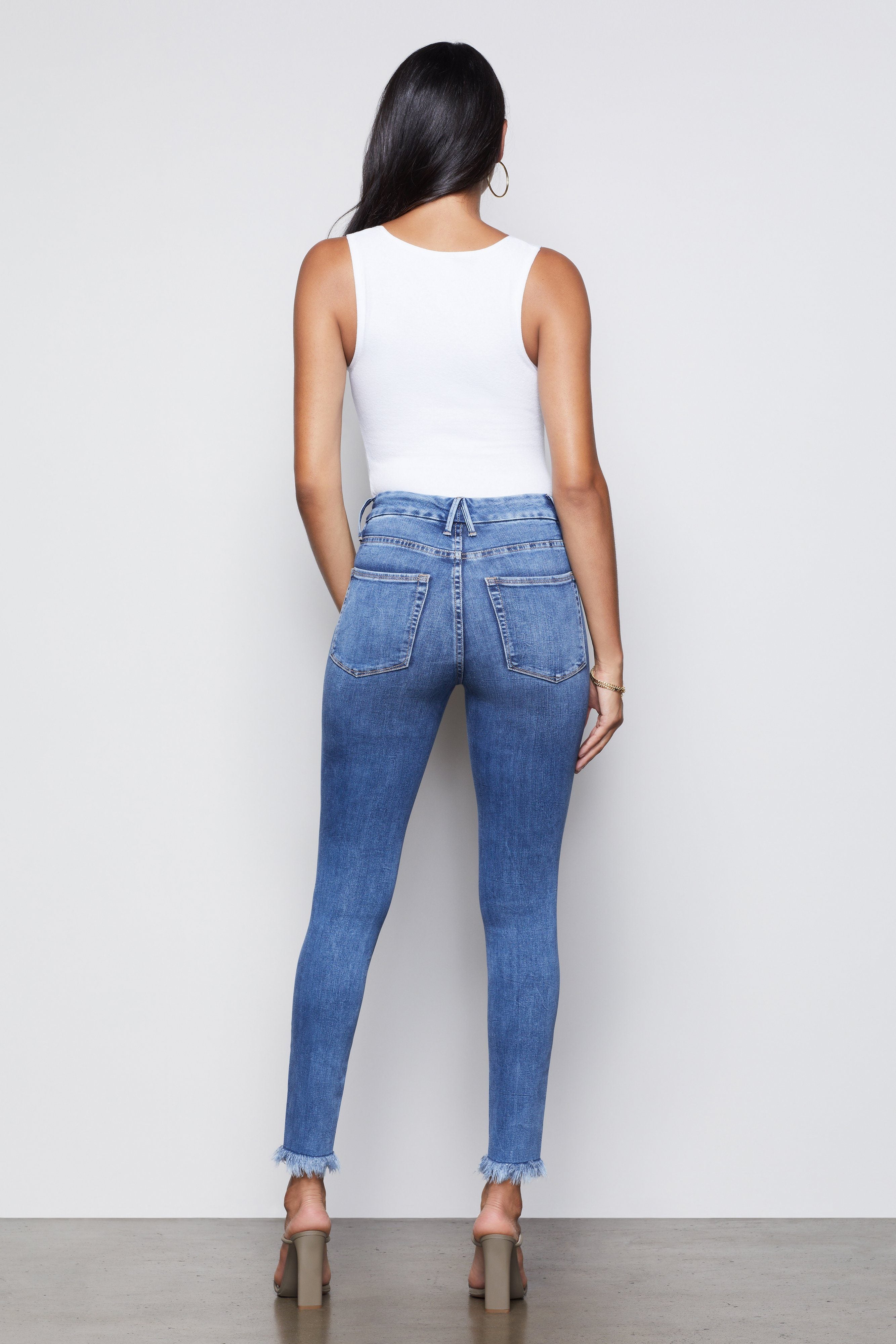 Marissa Slanted Fray Hem Skinny