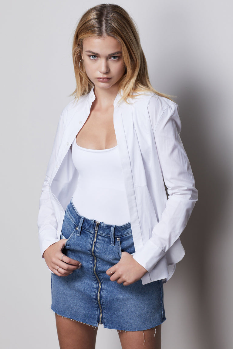 MINI SKIRT EXPOSED ZIPPER | BLUE420 – sandbox-ga