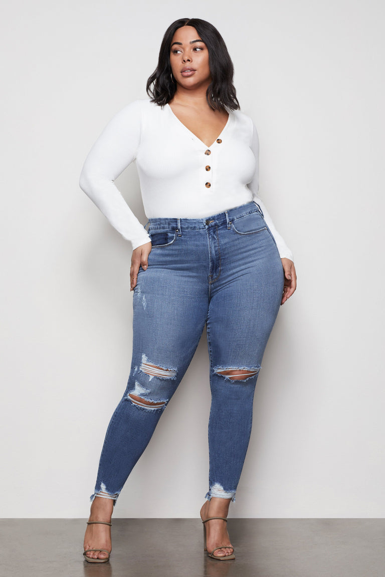 GOOD WAIST RELEASED CHEWED HEM | BLUE389 – sandbox-ga